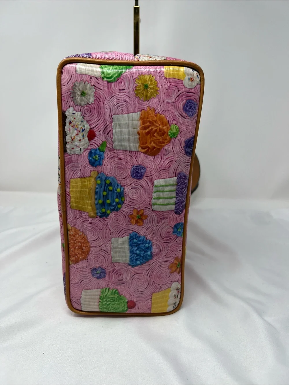 Dooney & Bourke Cupcake Print Hobo Shoulder Bag Pink Novelty Coated Canvas